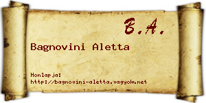 Bagnovini Aletta névjegykártya